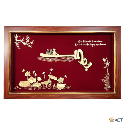Tranh chữ cha mẹ dát vàng 24K ACT GOLD ISO 9001:2015 - Quà Tặng Dát Vàng 24K - Công Ty TNHH V&T GOLD Việt Nam